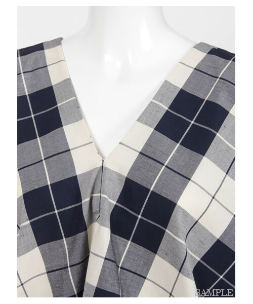 FURFUR（ファーファー）の「MADRAS CHECK BLOUSE（ブラウス・レディース・IVRxNVY/BRWxBLK・F）」の6枚目の写真