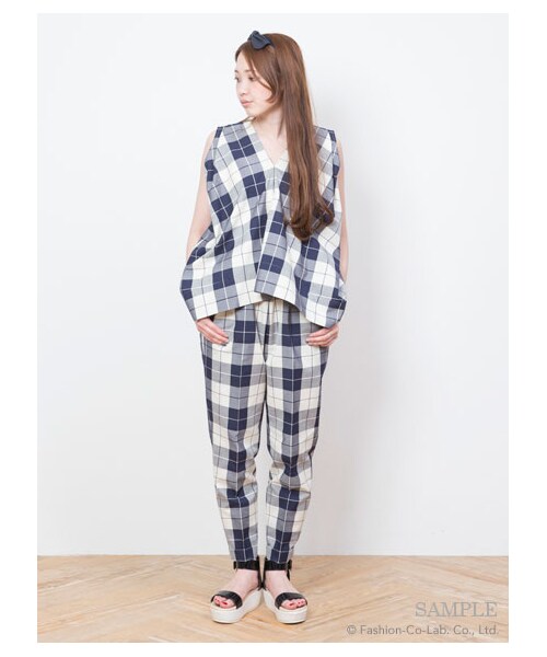 FURFUR（ファーファー）の「MADRAS CHECK BLOUSE（ブラウス・レディース・IVRxNVY/BRWxBLK・F）」の8枚目の写真