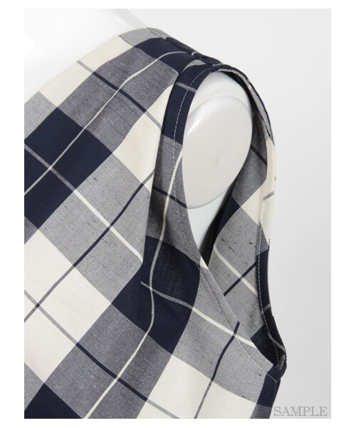 FURFUR（ファーファー）の「MADRAS CHECK BLOUSE（ブラウス・レディース・IVRxNVY/BRWxBLK・F）」の9枚目の写真