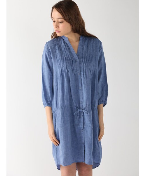 Rinajour（リナジュール）の「RINAフランダースリネンピンタック（ワンピース/ドレス・レディース・OTHER/WHITE/BLUE・F）」の11枚目の写真