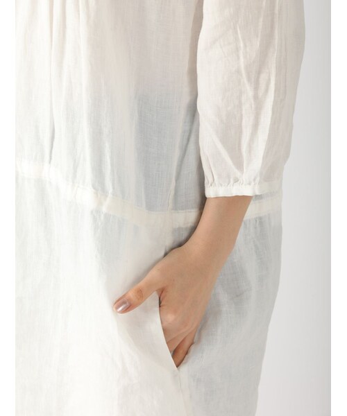 Rinajour（リナジュール）の「RINAフランダースリネンピンタック（ワンピース/ドレス・レディース・OTHER/WHITE/BLUE・F）」の8枚目の写真