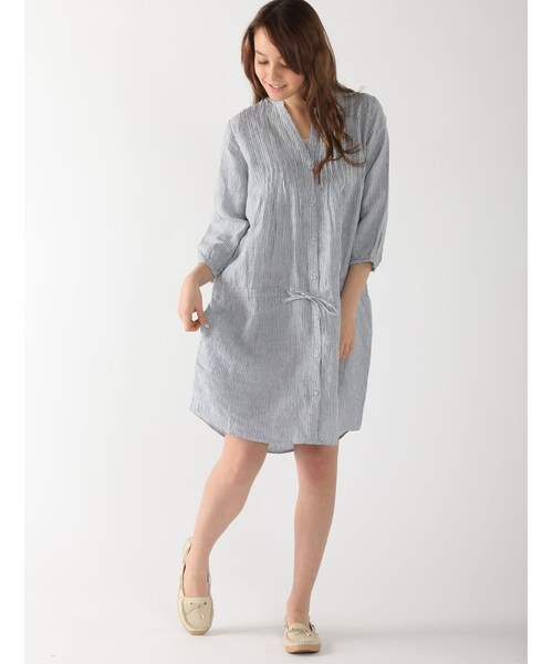 Rinajour（リナジュール）の「RINAフランダースリネンピンタック（ワンピース/ドレス・レディース・OTHER/WHITE/BLUE・F）」の20枚目の写真