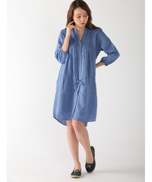 Rinajour（リナジュール）の「RINAフランダースリネンピンタック（ワンピース/ドレス・レディース・OTHER/WHITE/BLUE・F）」の12枚目の写真