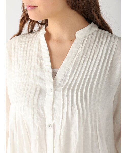 Rinajour（リナジュール）の「RINAフランダースリネンピンタック（ワンピース/ドレス・レディース・OTHER/WHITE/BLUE・F）」の6枚目の写真