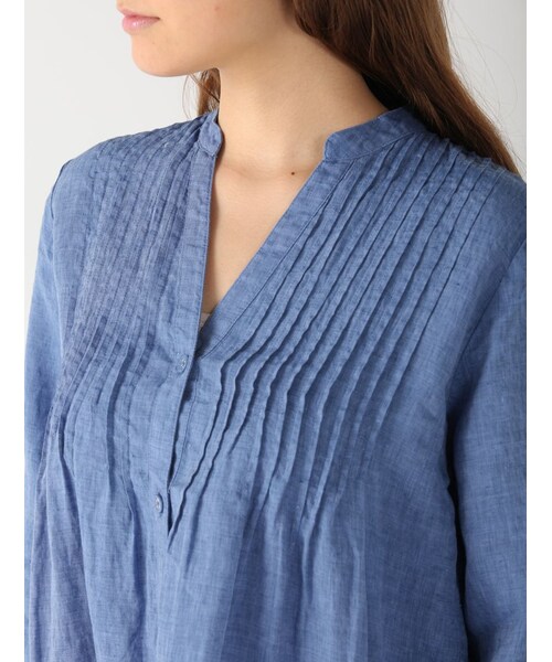 Rinajour（リナジュール）の「RINAフランダースリネンピンタック（ワンピース/ドレス・レディース・OTHER/WHITE/BLUE・F）」の15枚目の写真