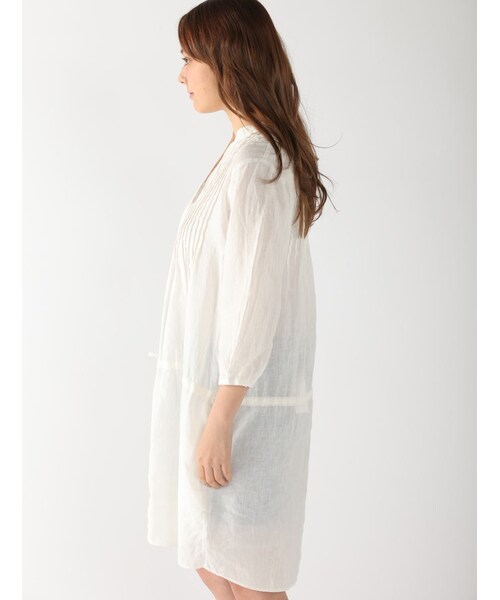 Rinajour（リナジュール）の「RINAフランダースリネンピンタック（ワンピース/ドレス・レディース・OTHER/WHITE/BLUE・F）」の4枚目の写真