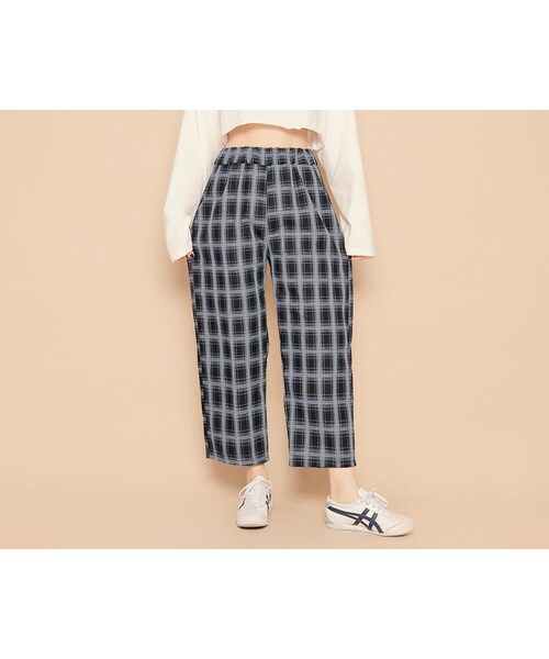 HOTPING（ホッピン）の「ウエストゴムチェックワイドパンツ（その他パンツ・レディース・Yellow/White/Black/Green・フリーサイズ）」の3枚目の写真