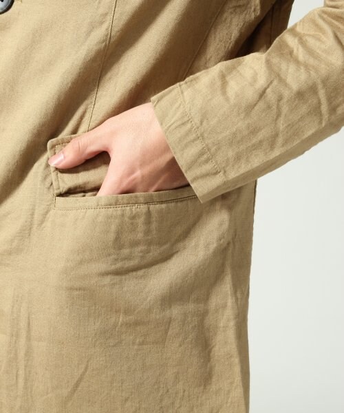 RAGEBLUE(レイジブルー)の「リネンチェスターコート(ジャケット/アウター・メンズ・ベージュ/ネイビー・M/L)」の8枚目の写真