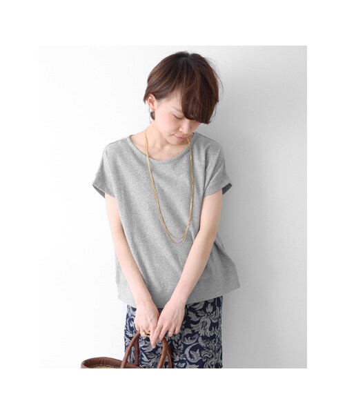 URBAN RESEARCH DOORS(アーバンリサーチドアーズ)の「裏毛半袖プルオーバー(トップス・レディース・ブルー/オフ/杢グレー・one)」の8枚目の写真