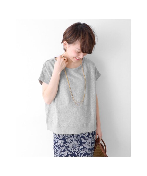 URBAN RESEARCH DOORS(アーバンリサーチドアーズ)の「裏毛半袖プルオーバー(トップス・レディース・ブルー/オフ/杢グレー・one)」の9枚目の写真