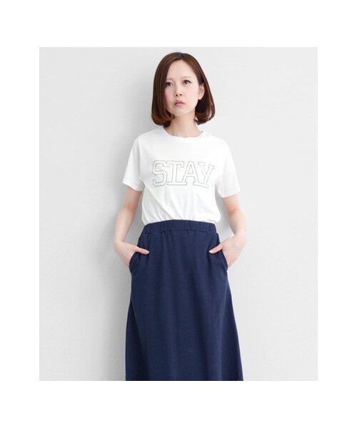 KBF（ケイビーエフ）の「STAY Tシャツ（トップス・レディース・ネイビー/杢グレー/オフ・one）」の5枚目の写真