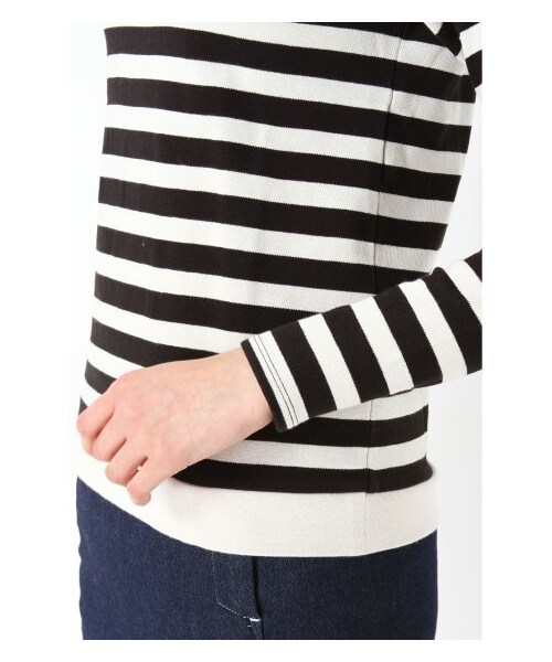 IENA（イエナ）の「ツイカチョウメンボーダー柄プルオーバー（カットソー・Ｔシャツ・レディース・ブラック/ネイビー/ブルー・フリー）」の9枚目の写真