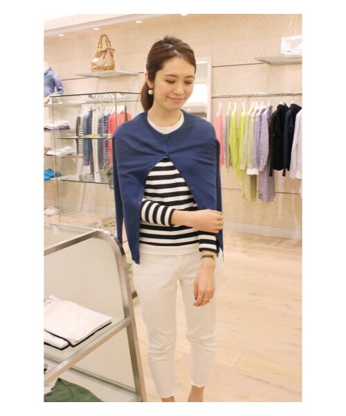 IENA（イエナ）の「ツイカチョウメンボーダー柄プルオーバー（カットソー・Ｔシャツ・レディース・ブラック/ネイビー/ブルー・フリー）」の16枚目の写真