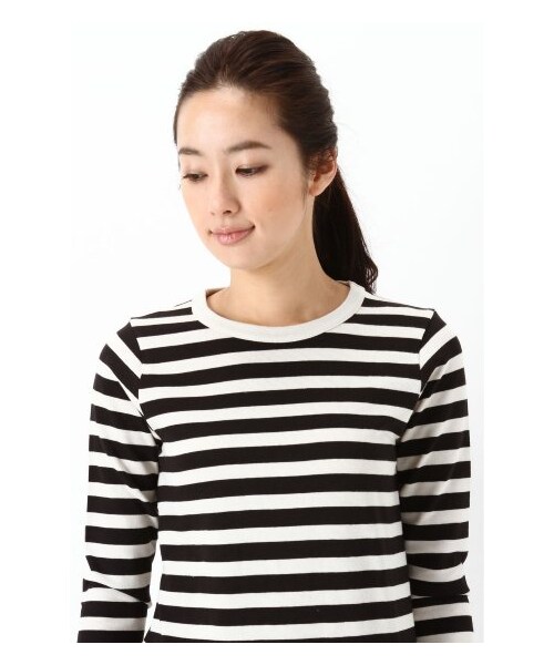 IENA（イエナ）の「ツイカチョウメンボーダー柄プルオーバー（カットソー・Ｔシャツ・レディース・ブラック/ネイビー/ブルー・フリー）」の7枚目の写真