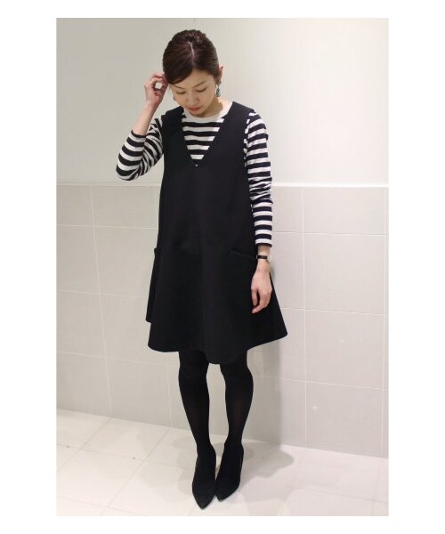 IENA（イエナ）の「ツイカチョウメンボーダー柄プルオーバー（カットソー・Ｔシャツ・レディース・ブラック/ネイビー/ブルー・フリー）」の18枚目の写真