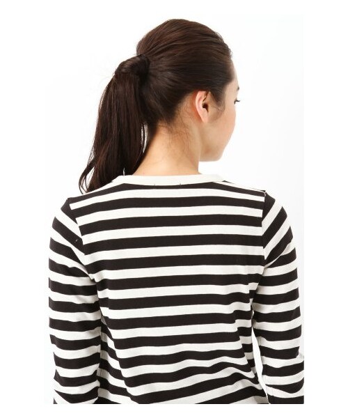 IENA（イエナ）の「ツイカチョウメンボーダー柄プルオーバー（カットソー・Ｔシャツ・レディース・ブラック/ネイビー/ブルー・フリー）」の8枚目の写真