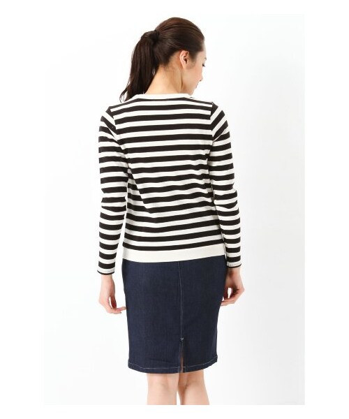 IENA（イエナ）の「ツイカチョウメンボーダー柄プルオーバー（カットソー・Ｔシャツ・レディース・ブラック/ネイビー/ブルー・フリー）」の6枚目の写真