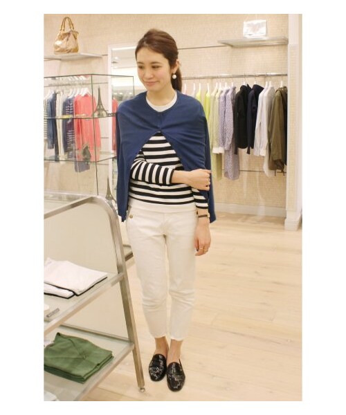 IENA（イエナ）の「ツイカチョウメンボーダー柄プルオーバー（カットソー・Ｔシャツ・レディース・ブラック/ネイビー/ブルー・フリー）」の15枚目の写真