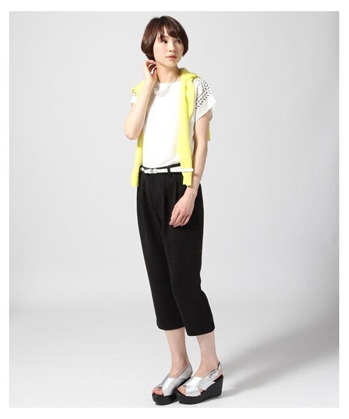 LEPSIM（レプシィム）の「ショルダーモチーフフレンチスリーブＴシャツ（トップス・レディース・オフ/ブラック/グレー/イエロー・ＦREE SIZE）」の7枚目の写真