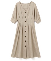 GRL | Vネック前ボタンウエストタックワンピース(ワンピース)