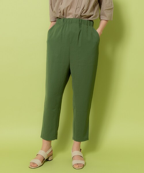 shop DADA(ショップダダ)の「★日本製★ウエストゴムテーパードパンツ(9S12-5372)(その他パンツ・レディース・グリーン/ベージュ・FREE)」の1枚目の写真