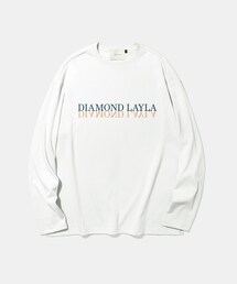 Diamond Layla | Layla everlasting love Serif mirror long-sleeve T21 White (Tシャツ/カットソー)