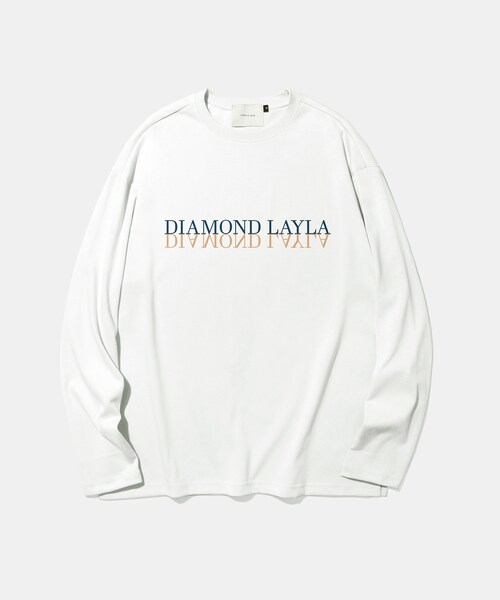 Diamond Layla(ダイアモンドレイラ)の「Layla everlasting love Serif mirror long-sleeve T21 White (Tシャツ/カットソー・レディース・ホワイト・SMALL/MEDIUM/LARGE)」の1枚目の写真