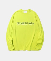 Diamond Layla | Layla everlasting love Serif mirror long-sleeve T21 Lime (Tシャツ/カットソー)