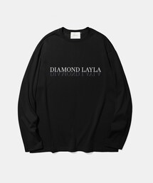 Diamond Layla | Layla everlasting love Serif mirror long-sleeve T21 Black (Tシャツ/カットソー)