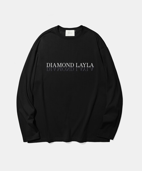 Diamond Layla(ダイアモンドレイラ)の「Layla everlasting love Serif mirror long-sleeve T21 Black (Tシャツ/カットソー・レディース・ブラック・SMALL/MEDIUM/LARGE)」の1枚目の写真
