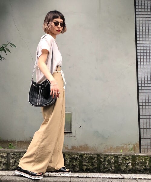 PAGEBOY（ページボーイ）の「【WEB先行予約】アサコンロープベルトパンツ２（パンツ・レディース・ホワイト/ブラック/ベージュ・F）」の8枚目の写真