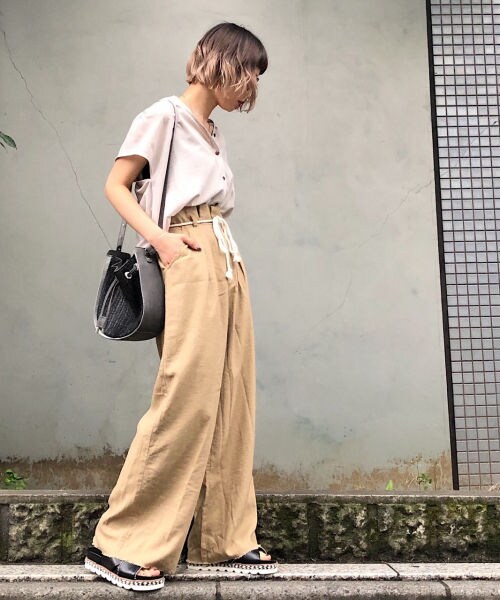 PAGEBOY（ページボーイ）の「【WEB先行予約】アサコンロープベルトパンツ２（パンツ・レディース・ホワイト/ブラック/ベージュ・F）」の7枚目の写真