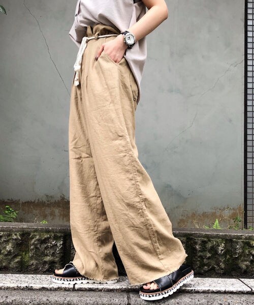 PAGEBOY（ページボーイ）の「【WEB先行予約】アサコンロープベルトパンツ２（パンツ・レディース・ホワイト/ブラック/ベージュ・F）」の3枚目の写真