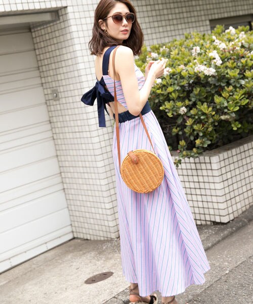 Andemiu（アンデミュウ）の「ボーダースクエアネックワンピース 