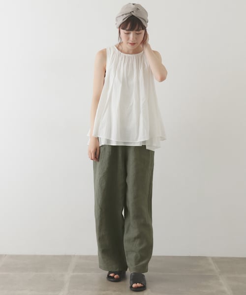 かぐれ　リネンワイドパンツ かぐれ（カグレ）の「リネンワイドパンツ（その他パンツ）」 - WEAR