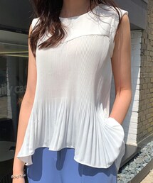 DHOLIC | プリーツフレアスリーブレス(タンクトップ)