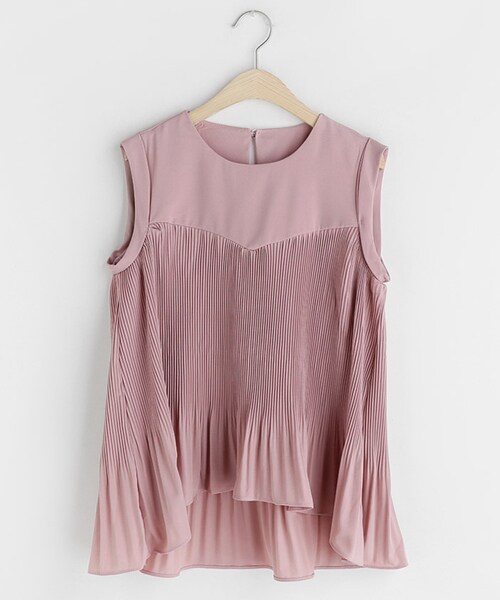 DHOLIC(ディーホリック)の「プリーツフレアスリーブレス(タンクトップ・レディース・ホワイト/ブラック/ピンク・FREE)」の3枚目の写真