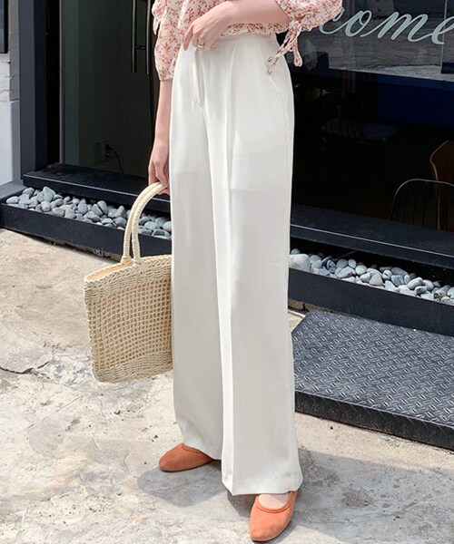 DHOLIC（ディーホリック）の「バックゴムフルレングスタックスラックス（スラックス・レディース・ブルー/ホワイト/ブラック・FREE）」の2枚目の写真