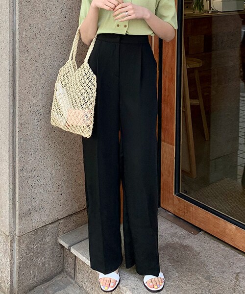 DHOLIC（ディーホリック）の「バックゴムフルレングスタックスラックス（スラックス・レディース・ブルー/ホワイト/ブラック・FREE）」の3枚目の写真