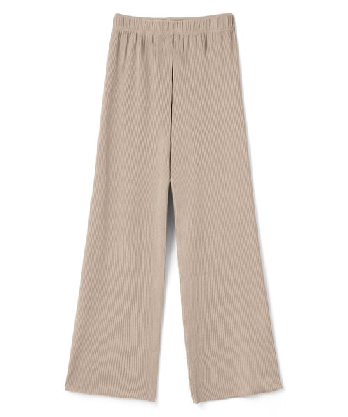 GRL（グレイル）の「リブワイドパンツ（その他パンツ・レディース・アイボリー/ベージュ・M）」の2枚目の写真