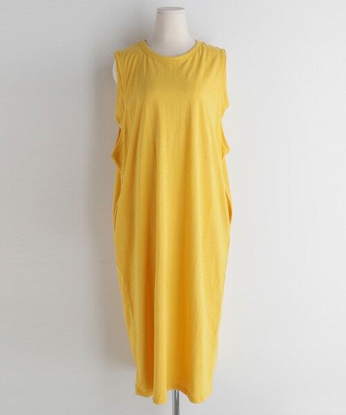 DHOLIC(ディーホリック)の「スリーブレスコットンロングワンピース(ワンピース・レディース・オレンジ/ブラウン/イエロー/ブラック・FREE)」の4枚目の写真