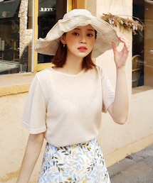 DHOLIC | ボーダーワイヤーブリムハット(ハット)