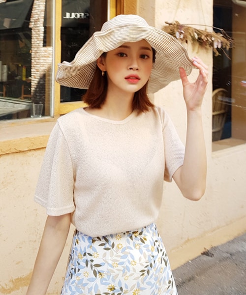 DHOLIC（ディーホリック）の「ボーダーワイヤーブリムハット（ハット・レディース・ブラック/ブルー/ベージュ・FREE）」の2枚目の写真