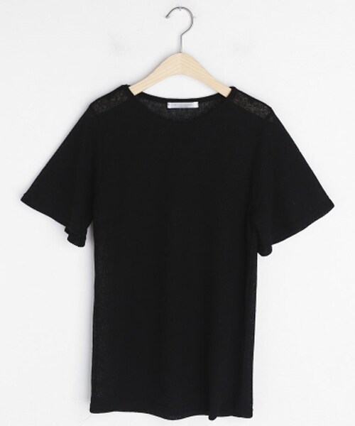 DHOLIC（ディーホリック）の「リネン混フレアショートスリーブTシャツ（Tシャツ/カットソー・レディース・グレー/ブラック/ベージュ/ホワイト/ピンク・FREE）」の3枚目の写真