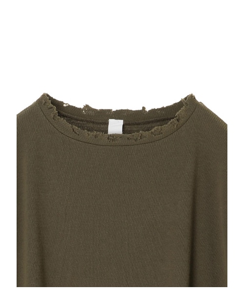 GARAGE OF GOOD CLOTHING（ガレージオブグッドクロージング）の「ダメージ入りサーマルカットソー（トップス・ホワイト/ブラック/カーキ・F）」の3枚目の写真