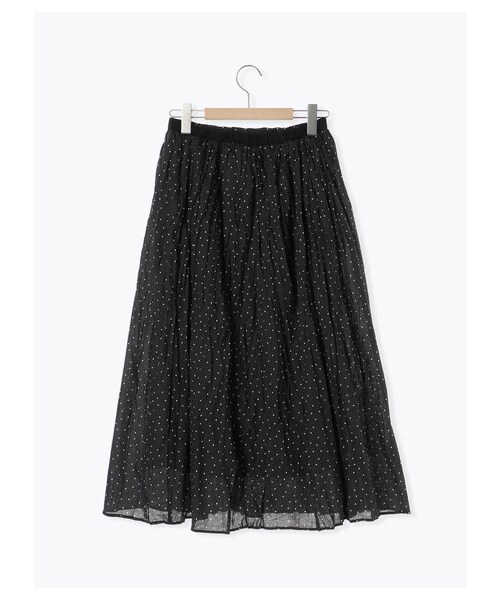 Samansa Mos2(サマンサ モスモス)の「クリンクルスカート(スカート・オフホワイト/チャコールグレー/ブラック・F)」の2枚目の写真