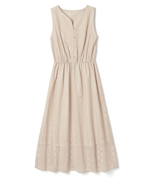 GRL（グレイル）の「レースノースリーブワンピース（ワンピース・レディース・ベージュ/ブラック/オフホワイト/オフベージュ・M）」の3枚目の写真