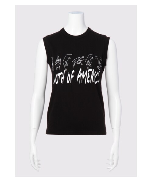 NAKID by G.V.G.V.(ネイキッドバイジーブイジーブイ)の「YOUTH OF AMERICA-N/S TOP(トップス・レディース・WHITE/BLACK・F)」の2枚目の写真