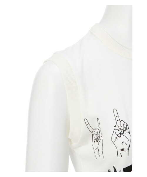 NAKID by G.V.G.V.(ネイキッドバイジーブイジーブイ)の「YOUTH OF AMERICA-N/S TOP(トップス・レディース・WHITE/BLACK・F)」の6枚目の写真