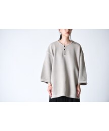 crepuscule | crepuscule 鹿の子7分袖ボタンプルオーバー(ニット/セーター)